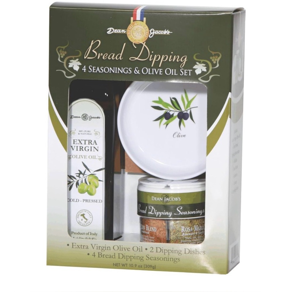 Dean Jacob's Bread Dipping Set with Dishes, Bread Dipping Seasonings & Olive Oil